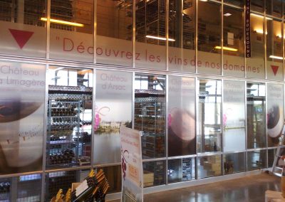 Adhésif publicitaire transparent sur vitre Vins BourgogneImindigo