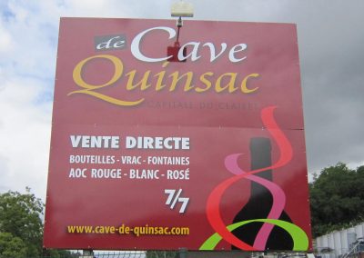 Panneau Signalétique Extérieure Cave de Quinsac Imindigo